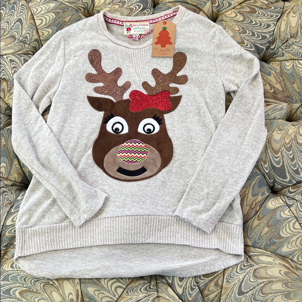 Poof Girls Festive Sweater Size M